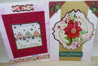 Christmas cards, handmade, papercraft, stenciling, rubberstamping, celebrations, upcycled, recycle