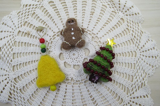 crafts, decorations, needle felting, handmade, Christmas, ornaments