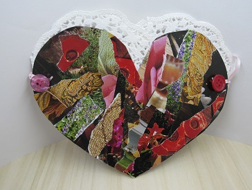 Valentine Handmade Quick crafts Collage Heart Easy crafts kids crafts