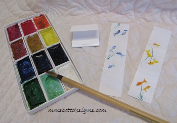Sumi-e, crafts projects, miniature painting, Handpainted designs, watercolor, Art blog, Art projects, Blogger, Handmade, dragonfly, California poppies,