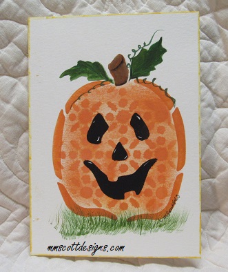 Halloween cards, Halloween décor, Stenciling, handpainted, pumpkins, jack-o-lanern, handmade cards, celebrations, crafts projects,rubberstamping,