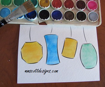 watercolor paper lanterns